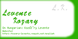 levente kozary business card